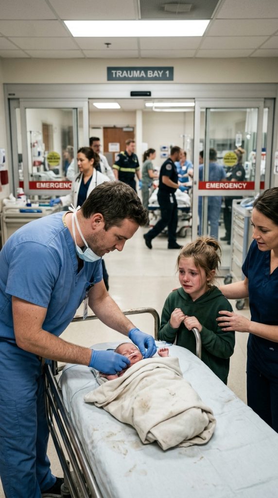 “PLEASE… DON’T LET HER D:IE,” SHE WHISPERED AT THE ER DOOR — AN 8-YEAR-OLD GIRL CARRIES HER DYING SISTER INTO THE NIGHT