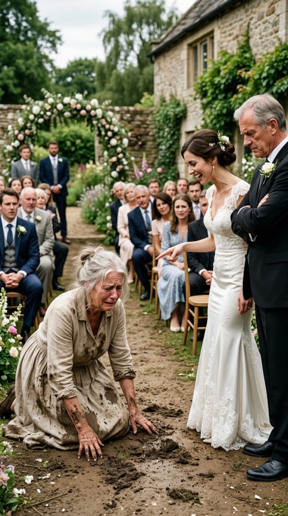 At my son’s wedding, I stood frozen as my wife was shoved into the mud. Before I could react, my daughter-in-law laughed and said, “Don’t pretend this is about anything but stealing attention.”