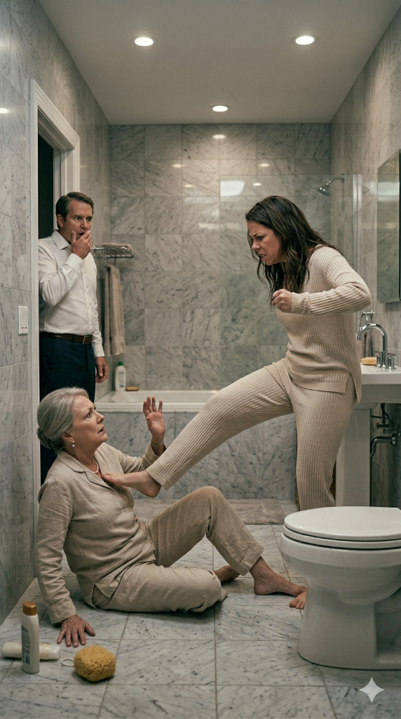 I arrived home early and found my wife humiliating my mother on the bathroom floor.