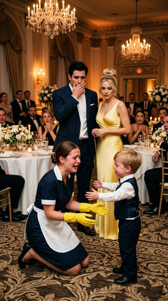 THE YOUNG HEIR HADN’T SPOKEN FOR A YEAR, BUT HIS DESPERATE CRY WHEN HE SAW THE MAID HALTED THE PARTY AND EXPOSED THE MANSION’S DARKEST SECRET