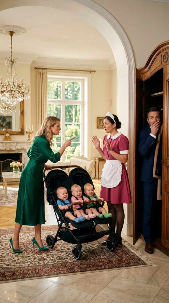 A widowed millionaire hid inside his own mansion to observe how his girlfriend treated his triplets… and what he saw changed everything.
