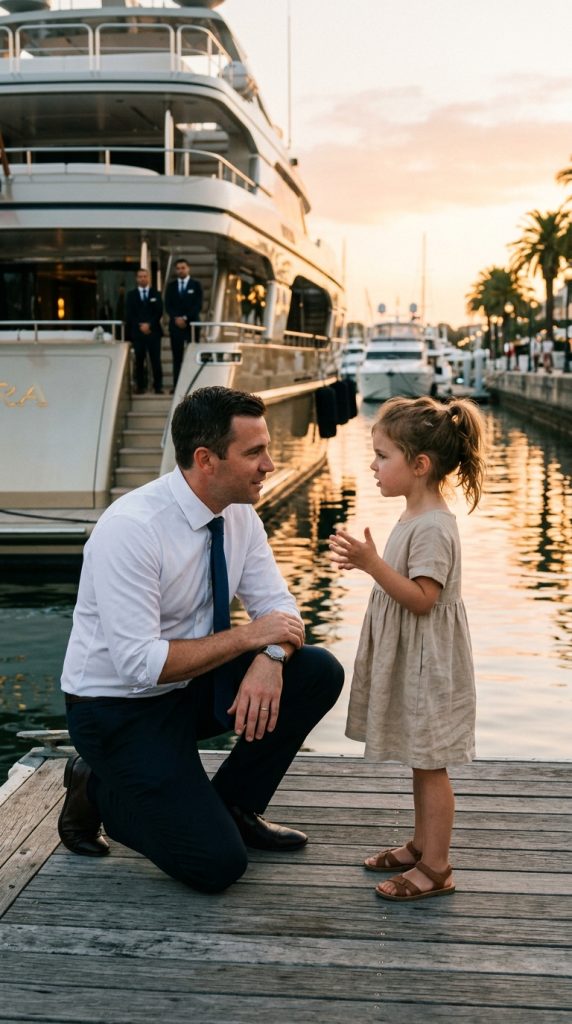 “SIR, DON’T GET ON!” – A THIN, POOR LITTLE GIRL STOPPED A MILLIONAIRE BEFORE HE COULD BOARD HIS YACHT…