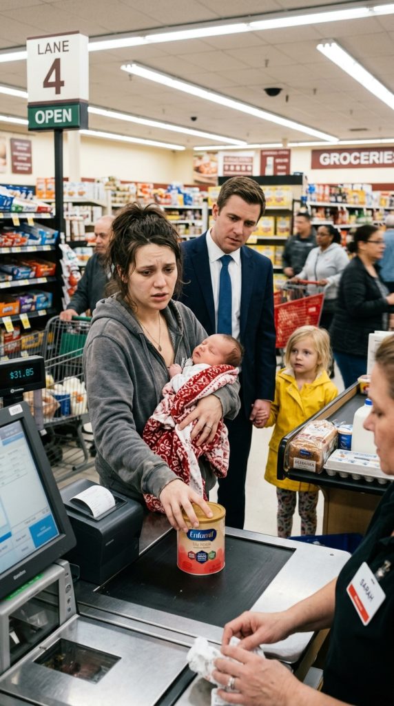 A STRUGGLING MOM RETURNED THE ONLY FORMULA HER BABY COULD DRINK—UNAWARE THE MAN WATCHING WAS ABOUT TO CHANGE HER LIFE