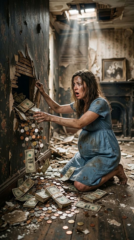 Pregnant widow bought a house for next to nothing… she uncovered a hidden treasure behind an old painting