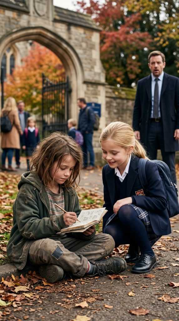 A Billionaire Showed Up Early to Pick Up His Daughter — and Discovered a Homeless Girl Teaching Her Outside. What Followed Left Everyone Stunned
