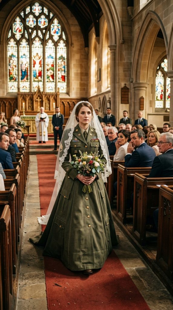 My Fiancée Walked Down the Aisle in a Dress Made from Army Shirts—What She Said Next Changed Everything