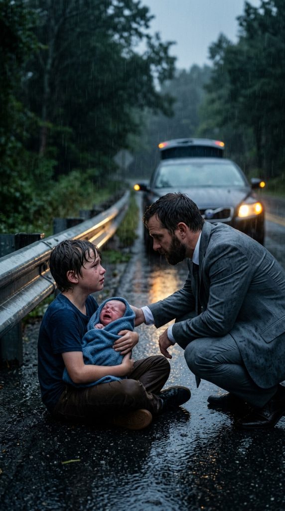 A MILLIONAIRE STOPPED HIS CAR AFTER SEEING A CHILD CRYING IN THE RAIN — BUT WHAT SHE WAS CARRYING CHANGED EVERYTHING!