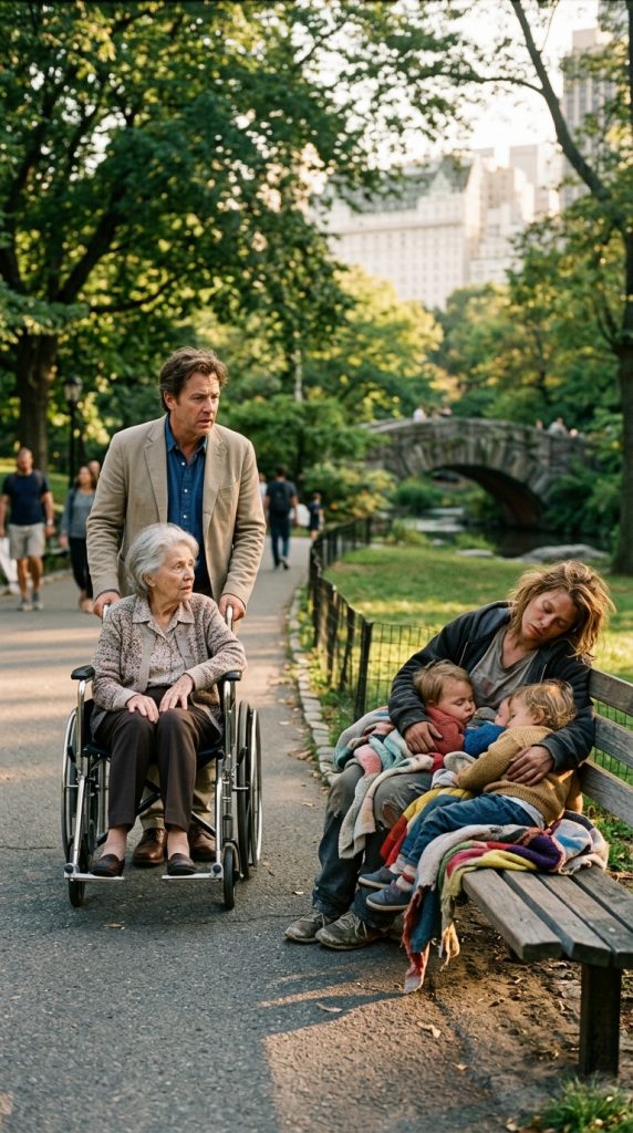 MILLIONAIRE TAKES HIS MOTHER TO THE PARK — BUT DISCOVERS HIS EX WITH THREE BABIES SLEEPING ON A BENCH!