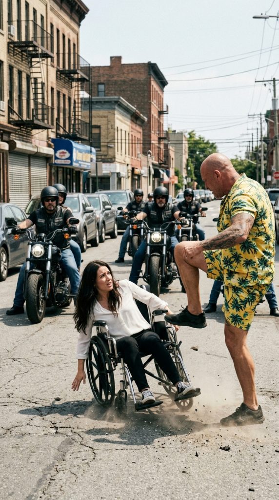 “MOVE, CRIPPLE!” – BULLIES TRIPPED A DISABLED GIRL AT THE BUS STOP, THEN 99 BIKERS ARRIVED…