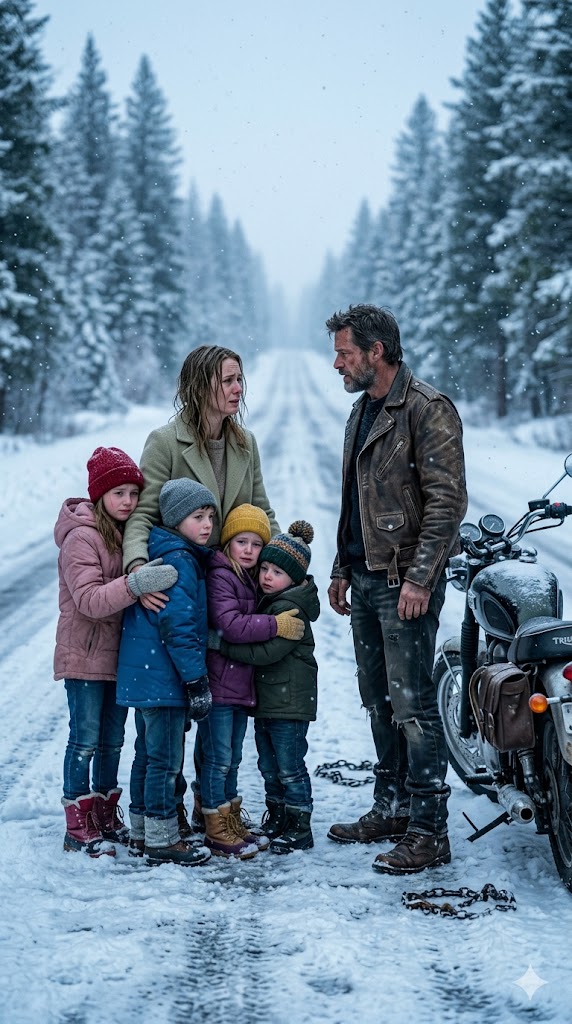 “COME WITH ME,” THE BIKER TOLD THE STRANDED MOTHER AND HER CHILDREN—AN OFFER THAT WOULD CHANGE EVERYTHING