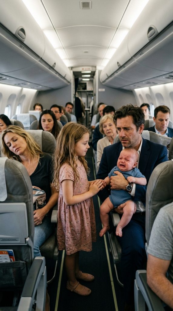 The billionaire’s baby wouldn’t stop crying on a flight… until a quiet economy-class girl did something no one expected.