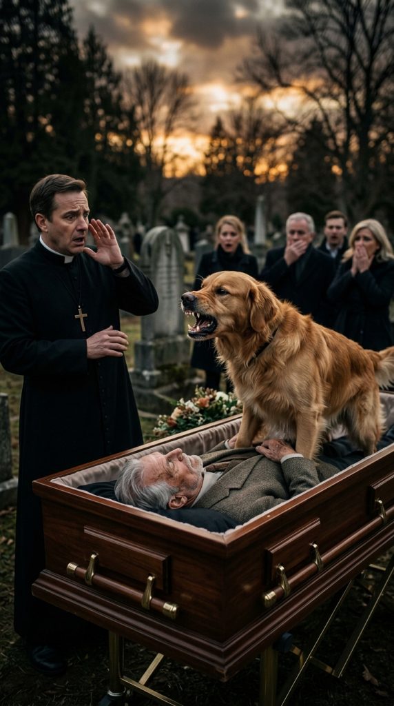 At A Hunter’s Funeral, His Loyal Dog Refused To Eat Or Drink For Days—Then Began Barking At The Priest Beside The Coffin, Revealing A Terrifying Truth.