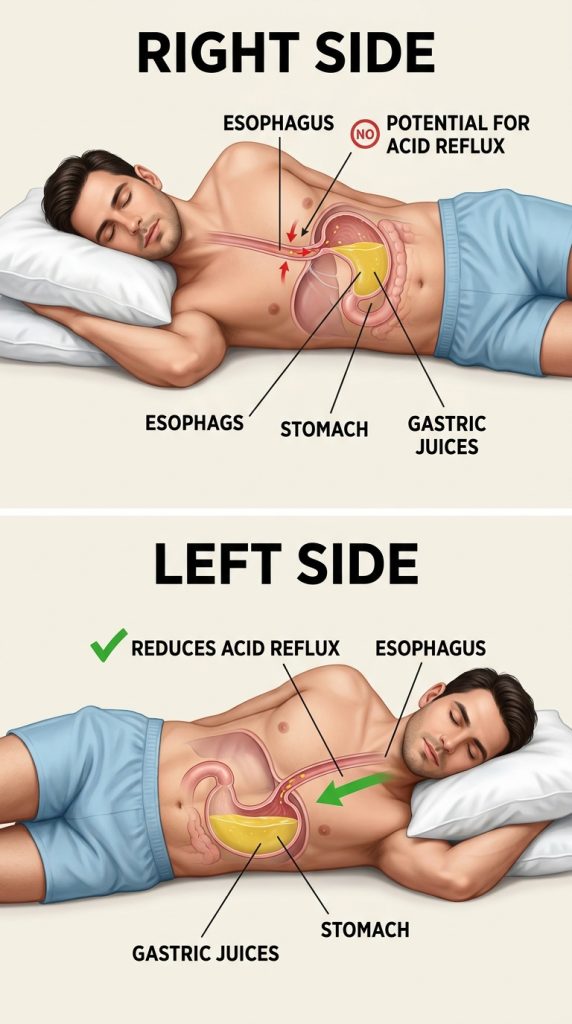 What risks do you run when you sleep on your right side?