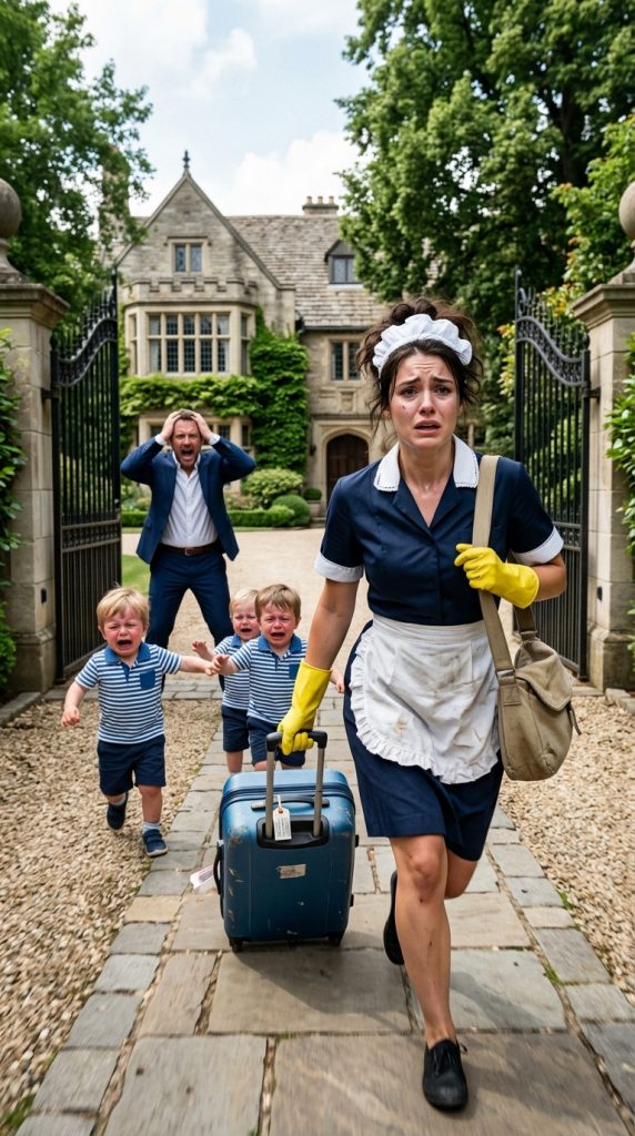 The millionaire called her a “thief” and threw her out — never realizing she was the only person protecting his children. What the triplets screamed in the street made his blood run cold… and changed his life forever.