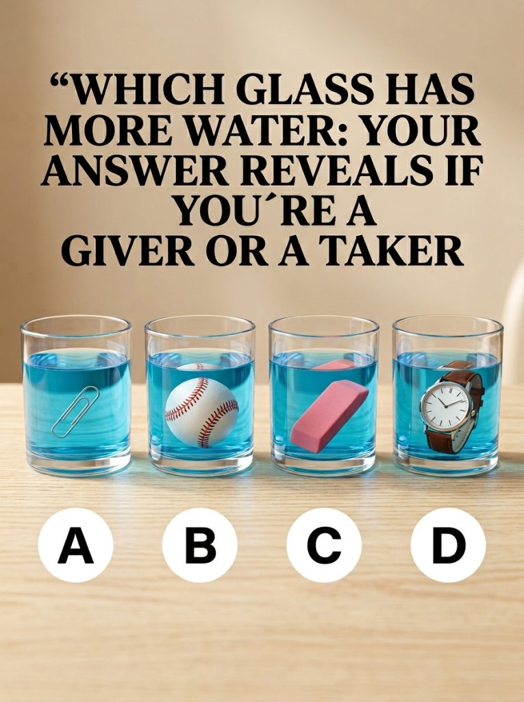 Which Glass Holds the Most Water? Your Answer Might Reveal If You’re a Giver or a Taker