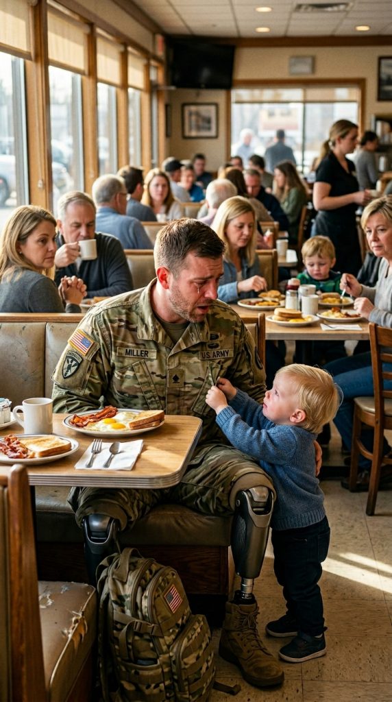 THE LITTLE BOY CALLED A BROKEN SOLDIER “PAPA” IN THE MIDDLE OF A CROWDED RESTAURANT