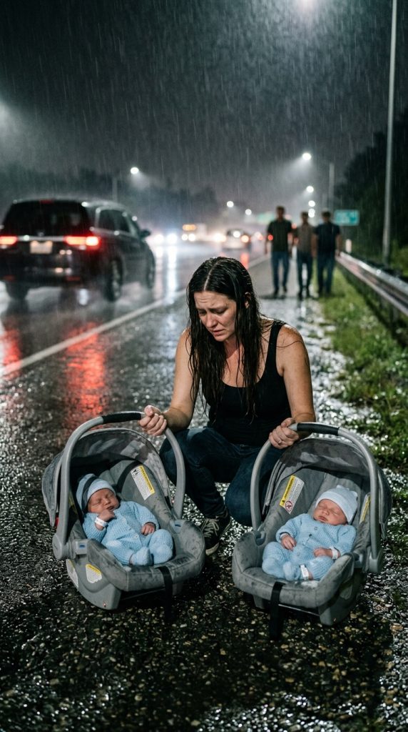 A woman is brutally abandoned by her parents with newborn twins in a storm and later, those same parents return begging for help