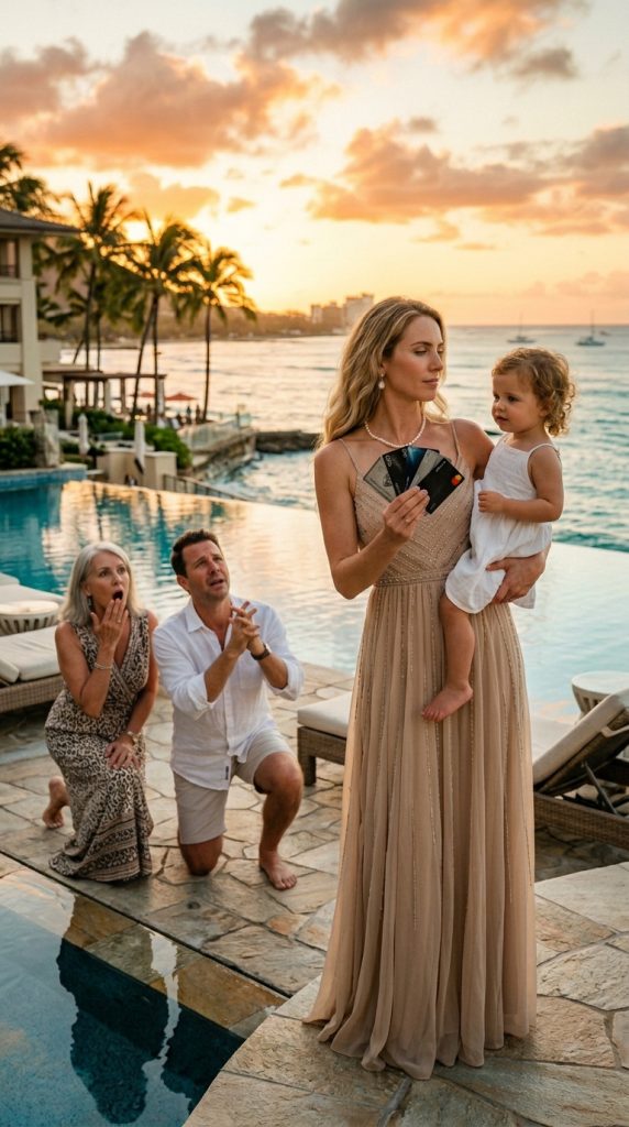 A YOUNG MOTHER WHO PAID FOR HER HUSBAND’S ENTIRE LUXURY FAMILY VACATION WAS LEFT ALONE IN THE HOTEL LOBBY HOLDING HER BABY DAUGHTER — UNTIL ONE QUIET DECISION CHANGED EVERYTHING