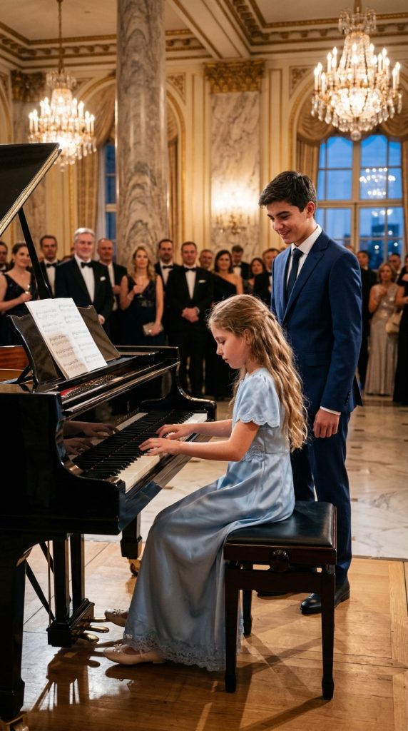THE BAREFOOT LITTLE GIRL PLAYED A SINGLE SONG AT A MILLIONAIRE’S BIRTHDAY. BEFORE THE FINAL NOTE ENDED, HIS MOTHER WAS BEGGING EVERYONE NOT TO LISTEN M1
