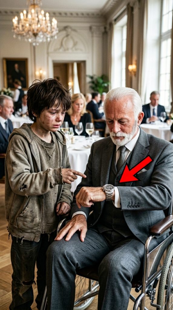 A wealthy businessman tried to throw a homeless boy out of a luxury restaurant—until the boy noticed his watch and said one sentence that instantly changed everything.