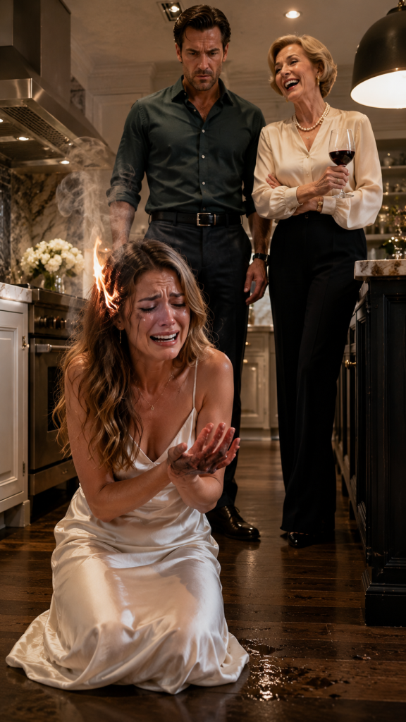 My Husband Pushed My Hand Onto A Hot Stove Over An “Overcooked” Steak… And My Mother-in-Law Stepped Over Me Laughing, Grabbing The Wine.