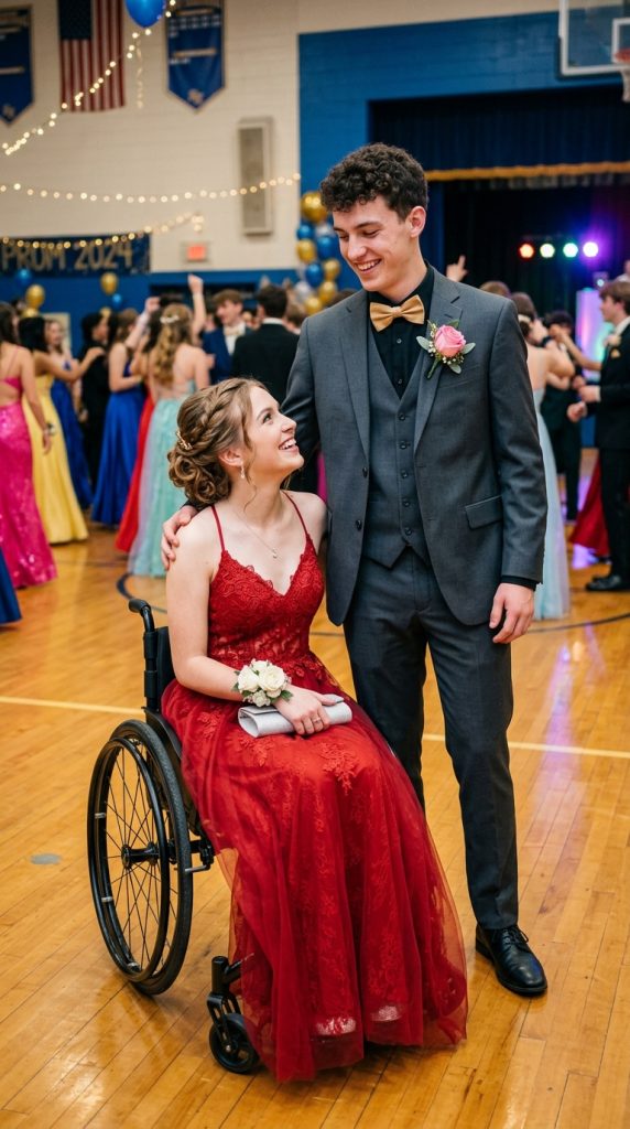 At prom, I was left alone in my wheelchair until a kind boy asked me to dance. The next morning, a police officer arrived and revealed a shocking secret about him.