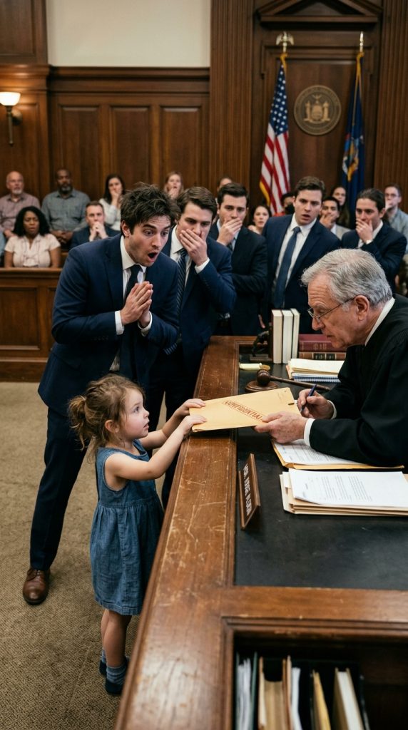 MY EX-HUSBAND’S LAWYER MOCKED MY POVERTY IN COURT—UNTIL MY TREMBLING SEVEN-YEAR-OLD DAUGHTER HANDED THE JUDGE AN ENVELOPE THAT CHANGED EVERYTHING