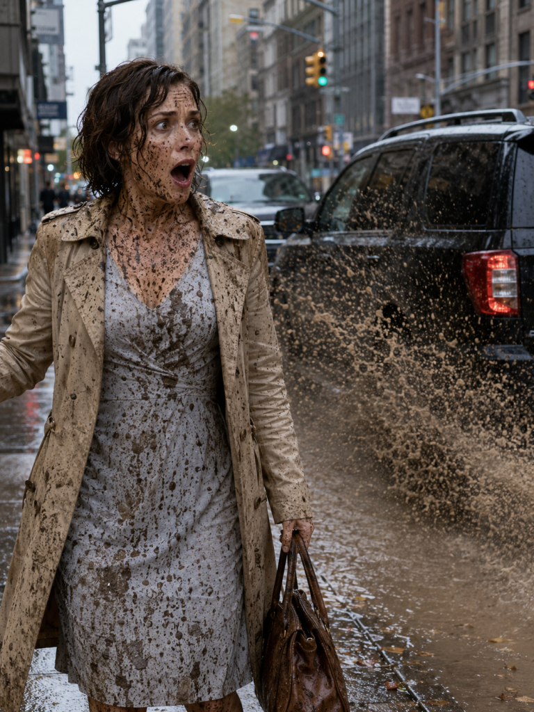 A RUDE DRIVER SPLASHED ME WITH MUD AND SPED AWAY—THEN SHOWED UP IN MY OFFICE FOR A $240K JOB INTERVIEW