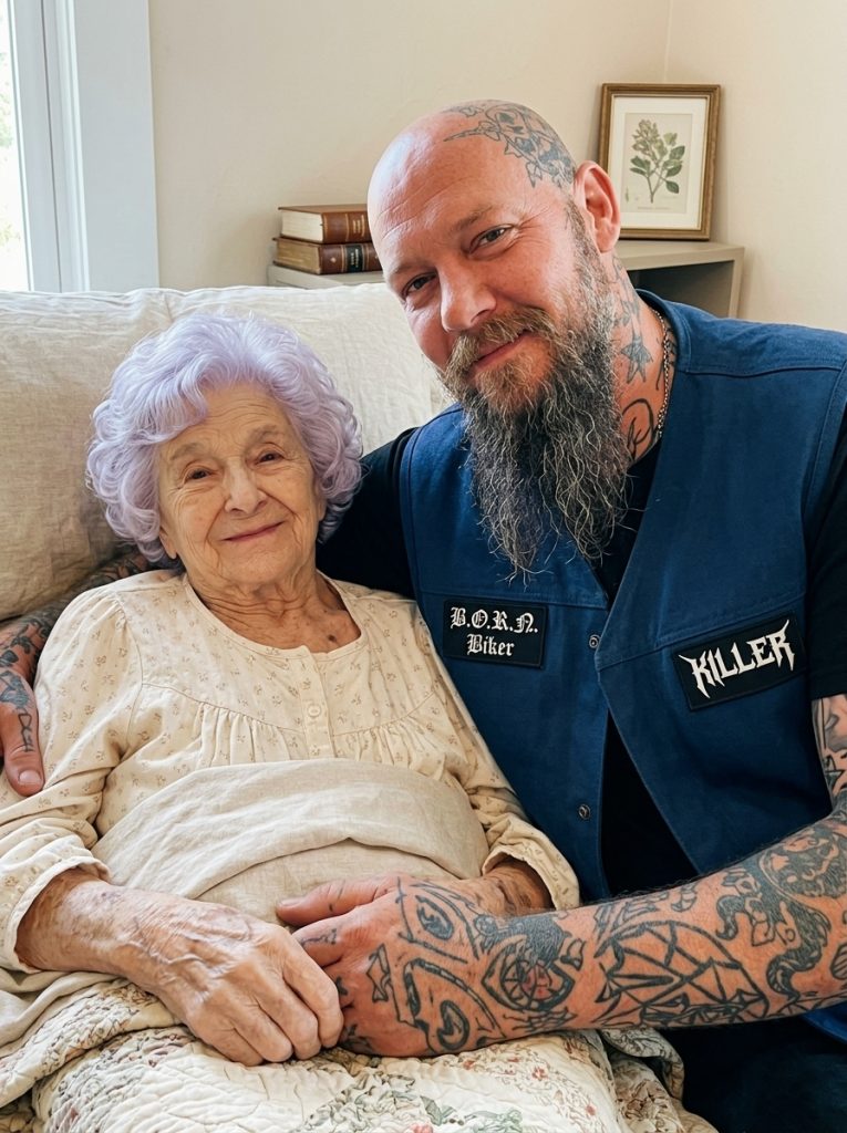 MY 81-YEAR-OLD MOTHER HIRED A HEAVILY TATTOOED BIKER AS HER CAREGIVER – WHEN I DISCOVERED THE REASON, MY KNEES GAVE OUT RIGHT THERE
