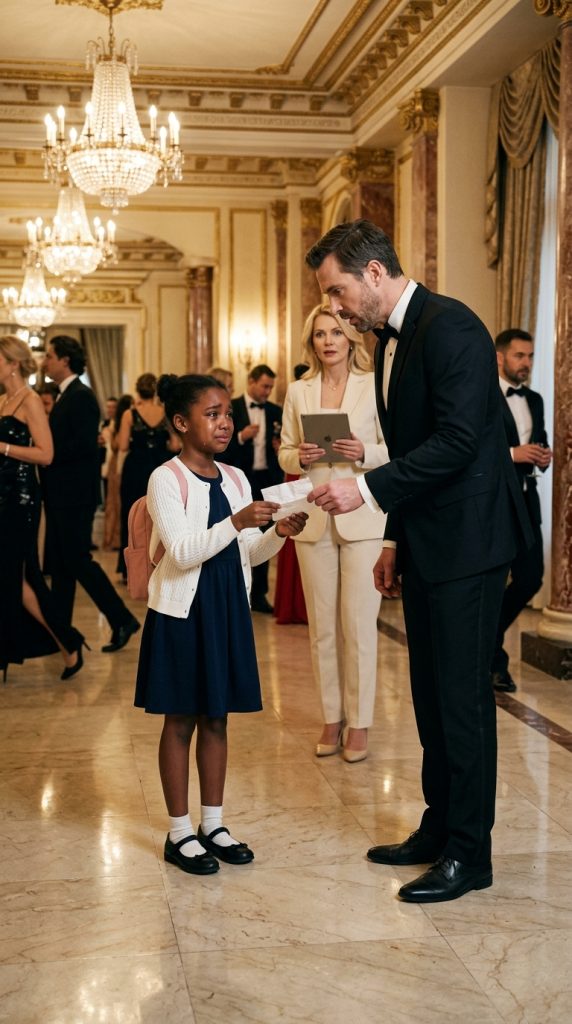 “I Have an Invite… But They Left Me Outside” Little Girl Told a Billionaire at His Scholarship Launch… Then He Checked Her Ticket and Smiled: “Your Seat Has a Better Last Name”