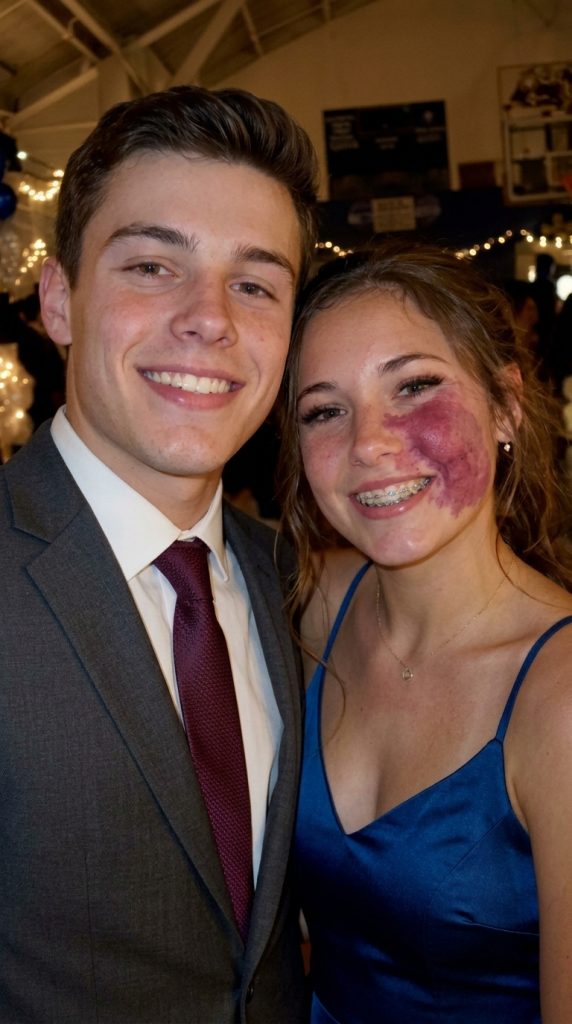 Only One Boy Asked Me To Prom Because Of The Birthmark On My Face—Everyone Laughed Until Police Officers Walked Into The Gym And Changed Everything.