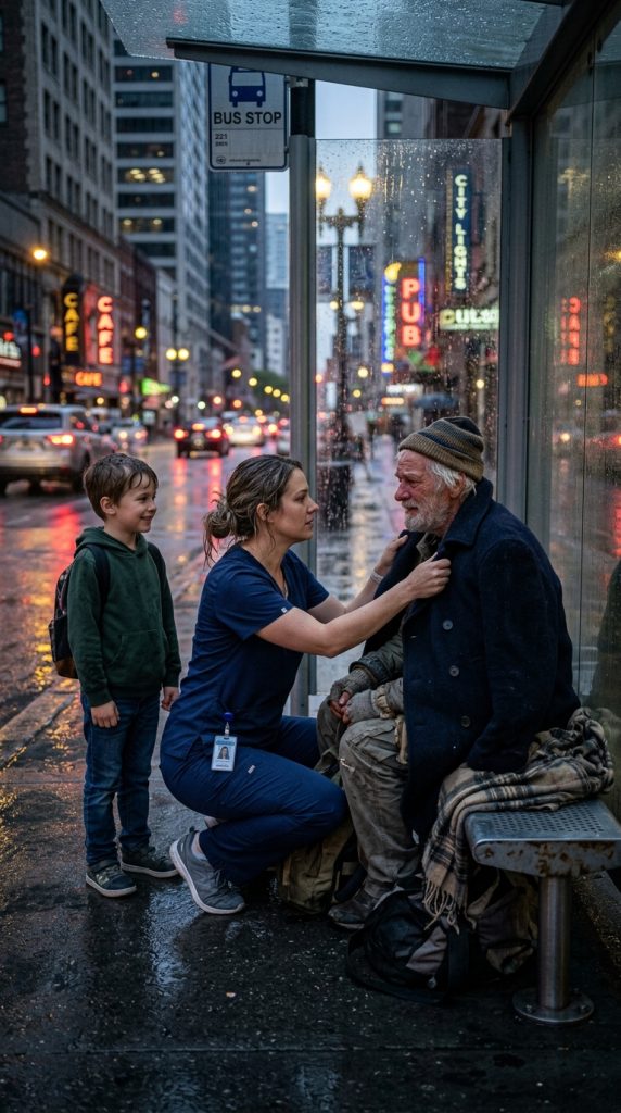 A Single Mom Gave Her $12 Coat to a Shivering Old Man—Then Recognized Him at the Hospital Her Son Desperately Needed