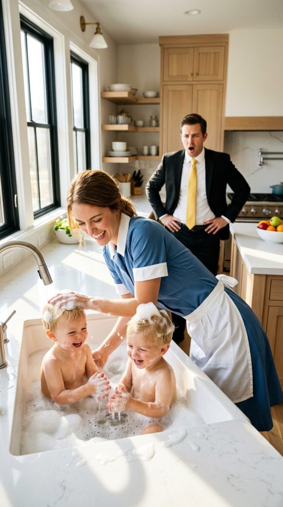 The Millionaire Came Home Furious… But Froze When He Saw What the New Maid Was Doing to His Twin Sons