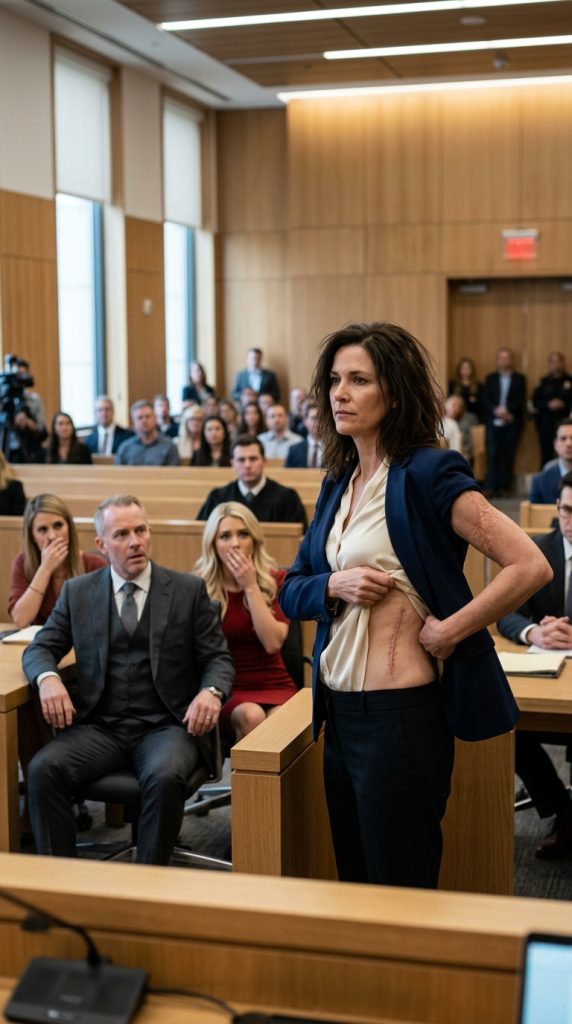 In the Middle of Our Divorce Hearing, My Husband Called Me a Pack Mule — Then I Opened My Jacket and Showed Him the Scars He Thought Were Buried Forever