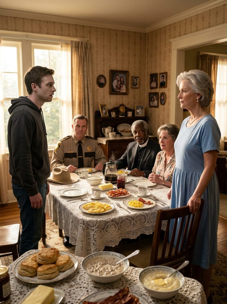 My son hit me last night, and I said nothing. The next morning, I draped my lace tablecloth over the table, prepared a full Southern breakfast, and brought out the fine china as though it were a celebration.