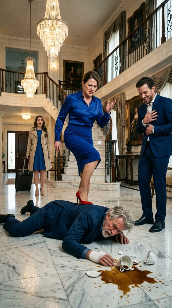 I CAME HOME JUST IN TIME TO SEE MY INJURED FATHER CRAWLING ACROSS THE MARBLE FLOOR WHILE MY STEPMOTHER LAUGHED ABOVE HIM