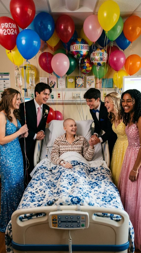 My daughter’s classmates brought a prom celebration to her hospital room when she couldn’t attend, but a mysterious envelope revealed a deeper reason for their visit.
