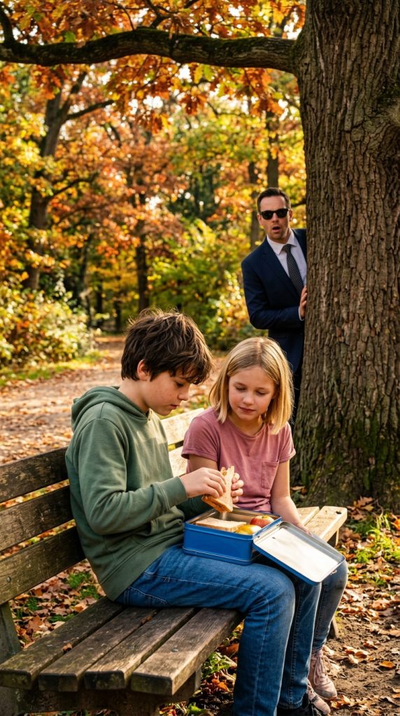 He Followed His 12-Year-Old Son After School, Expecting to Catch Him Lying… But What He Found on a Park Bench Left Him Completely Speechless