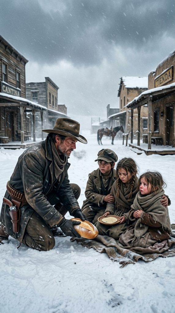 Three hungry children were sharing a piece of bread; the cowboy who witnessed the scene could not simply turn around and walk away.