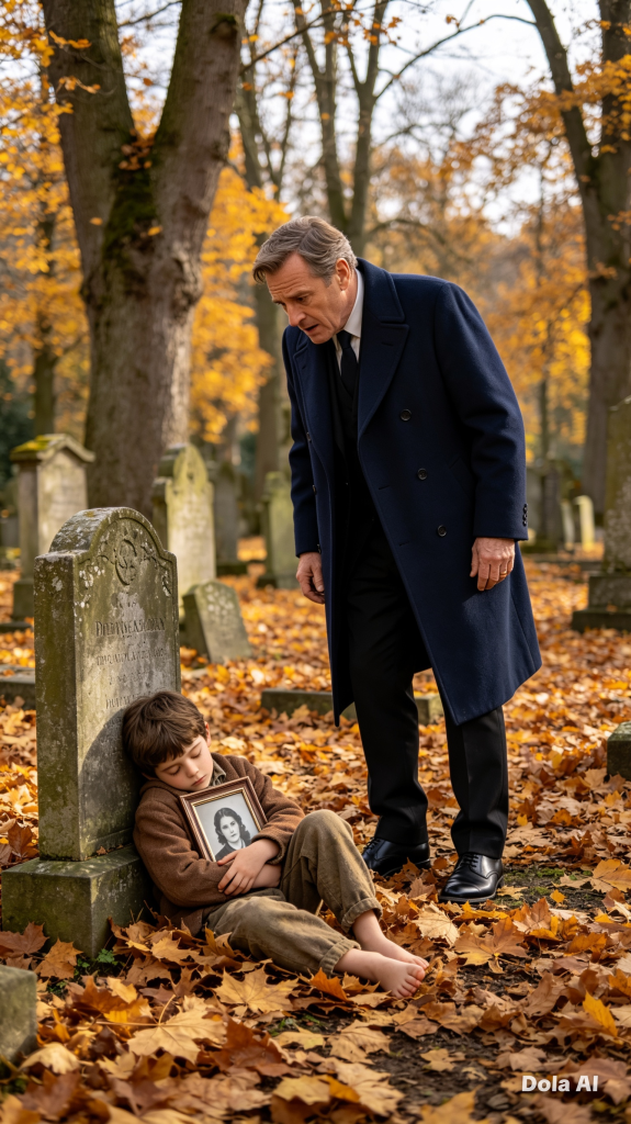 When I Visited My Wife’s Grave, I Found a Barefoot Child Clutching Her Photo—His Whisper, “Sorry, Mom,” Revealed Her Hidden Secret