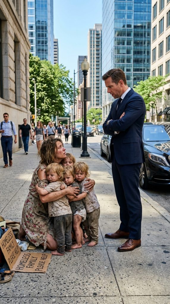 I Stepped From My Luxury Car and Saw My Lost Love Begging—Then I Saw Four Twins Who Looked Exactly Like Me