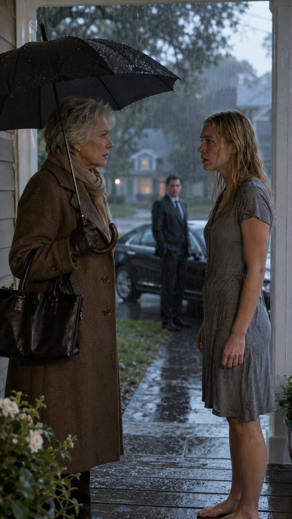 MY HUSBAND LEFT ME OUTSIDE IN THE RAIN WHILE I WAS PREGNANT — BUT MY WEALTHY GRANDMOTHER ARRIVED AND PROMISED REVENGE