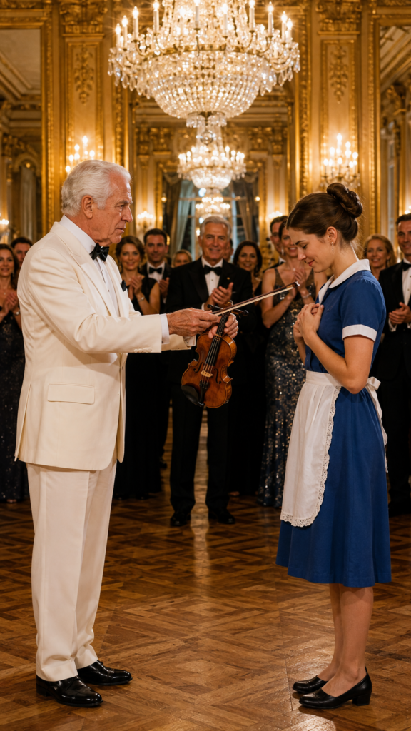 “If You Can Play This Violin, I’ll Marry You” – The Billionaire Mocked the poor Maid, until she did ONE thing that made everyone speechless