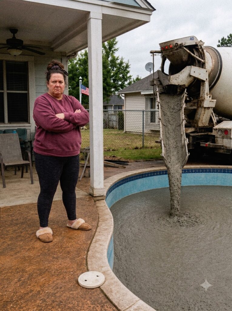 My Neighbor Filled My Pool With Concrete Because My Kids Were ‘Too Loud’ – She Never Expected What Happened Next