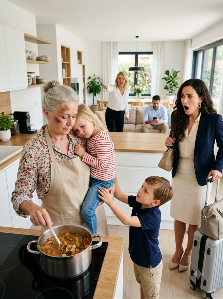 Came Home Early to Surprise My Twins & Thank Mom — Found Her Bruised Cooking & Cleaning While MIL Sat Comfortably & Husband Looked Away. One Decision Exposed the “Servant” Owned Their Life.