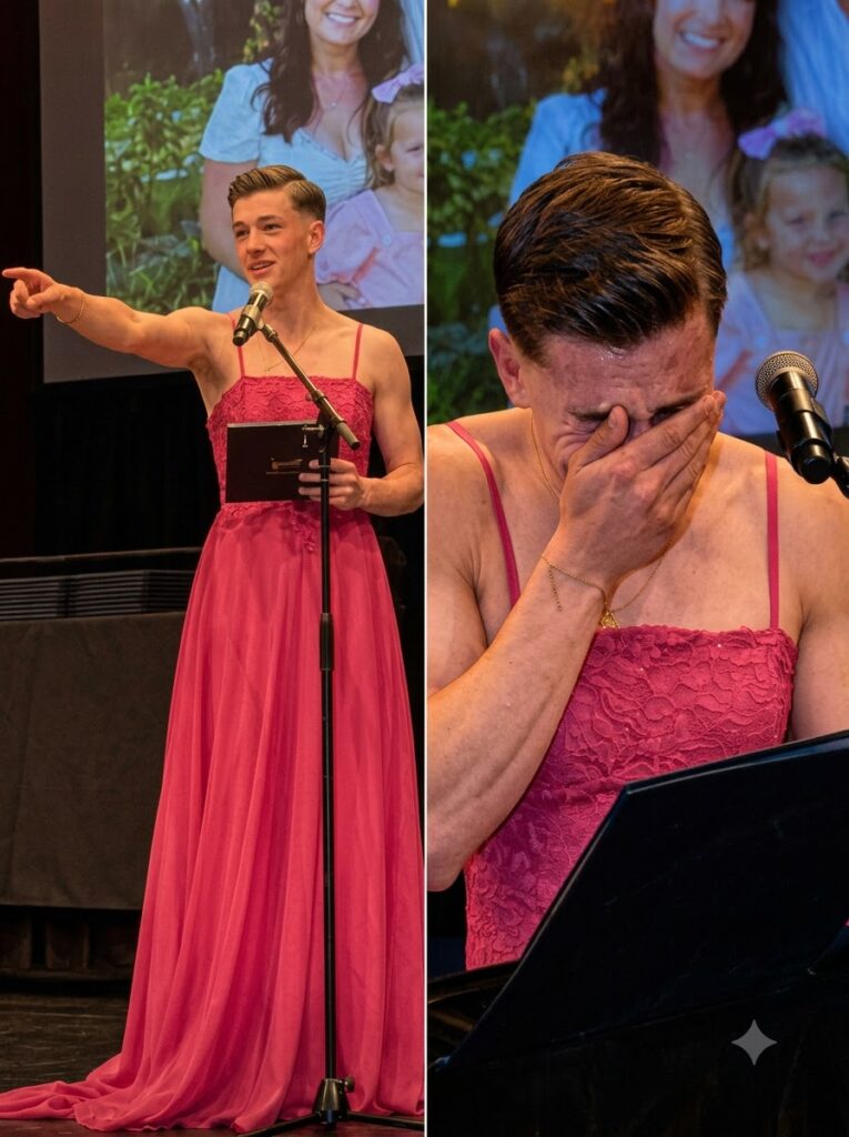 MY SON WALKED ACROSS THE GRADUATION STAGE IN A BRIGHT RED DRESS WHILE THE AUDITORIUM GIGGLED – HE DID IT FOR ME