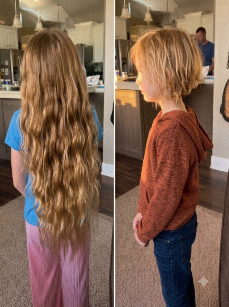 My 10-Year-Old Daughter Came Home With Her Waist-Length Hair Cut Off—Her Four-Word Explanation Left Us Both in Tears