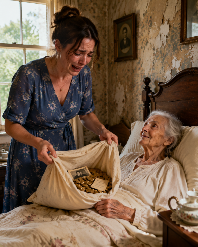 My Mother-in-Law Had No Pension, and I Cared for Her With All My Heart for 12 Years… With Her Last Breath, She Gave Me a Torn Pillow That Revealed a Secret I Never Expected