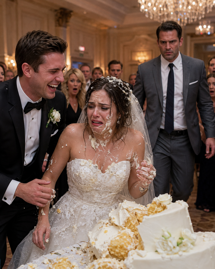 MY GROOM SMASHED MY FACE INTO THE CAKE DURING THE CAKE CUTTING AS A ‘JOKE’ – I WAS ON THE VERGE OF TEARS WHEN MY BROTHER SHOCKED EVERYONE