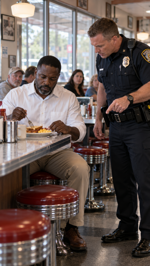 A Cop Publicly Mocked and Humiliated a Quiet Man in a Diner—Then One Card Made His Captain Go Pale